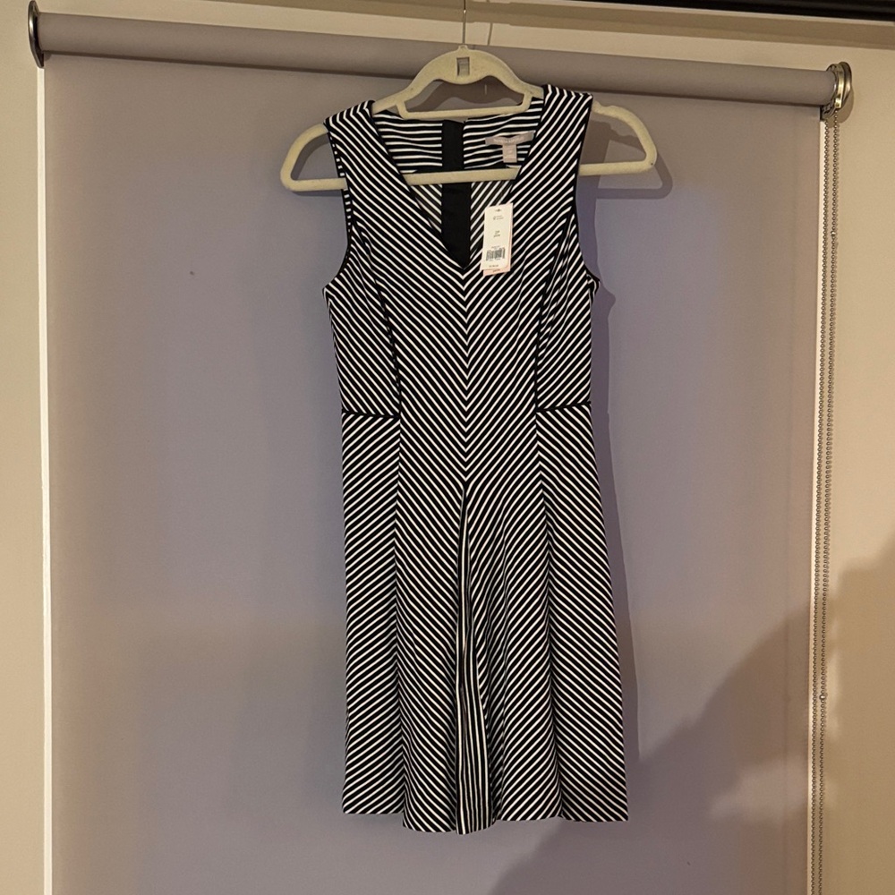 Banana Republic Black and White Chevron Mini Dress
